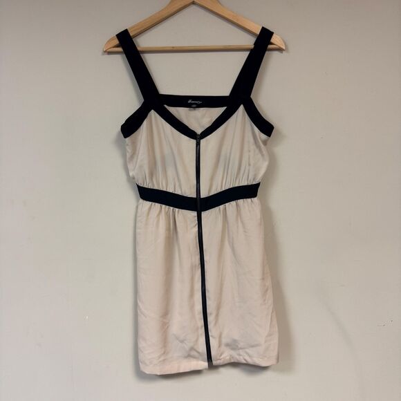 Forever 21 Tank Blouse Women's Medium Cream Black Sexy Date Night Top Shirt - Picture 1 of 6